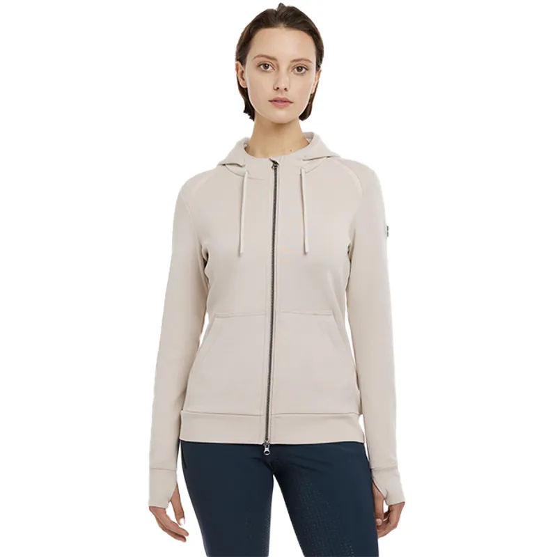 LeMieux Tabi Tech Ladies Zip Through Hoodie - Stone-1