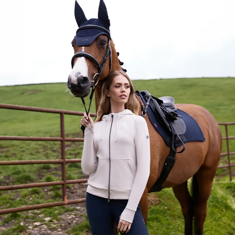 LeMieux Tabi Tech Ladies Zip Through Hoodie - Stone-9