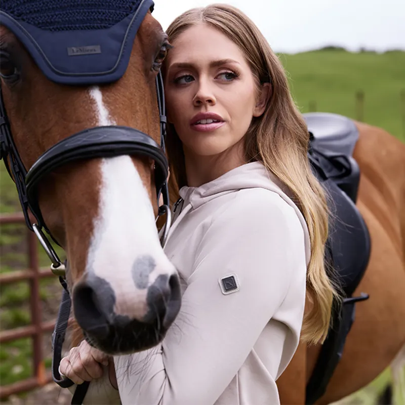 LeMieux Tabi Tech Ladies Zip Through Hoodie - Stone-10