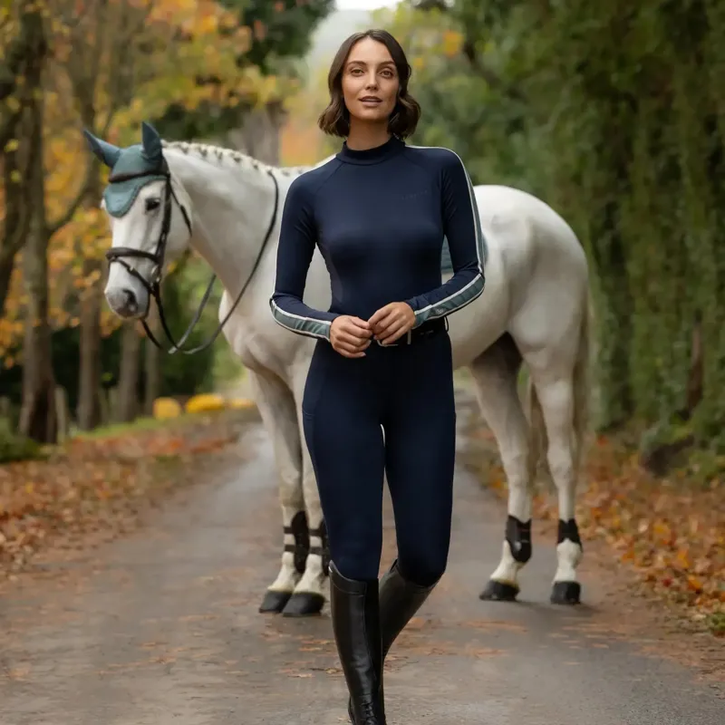 LeMieux Talia Womens Turtle Neck Base Layer - Navy-1
