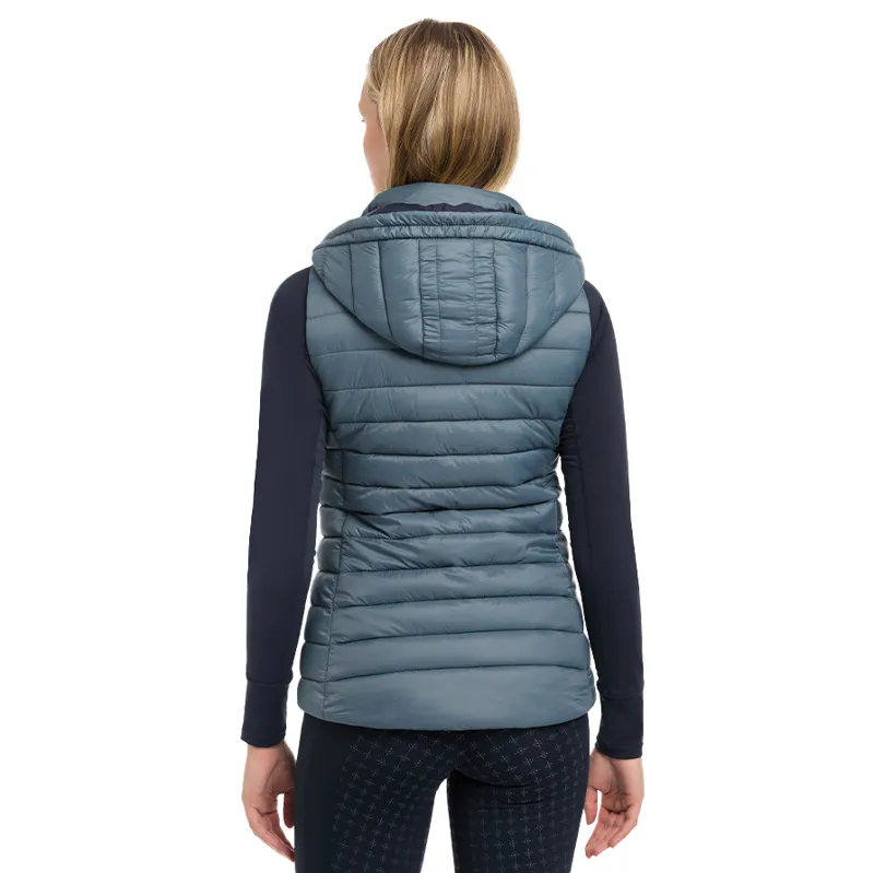 LeMieux Tilly Ladies Hooded Puffer Gilet - Petrol-7