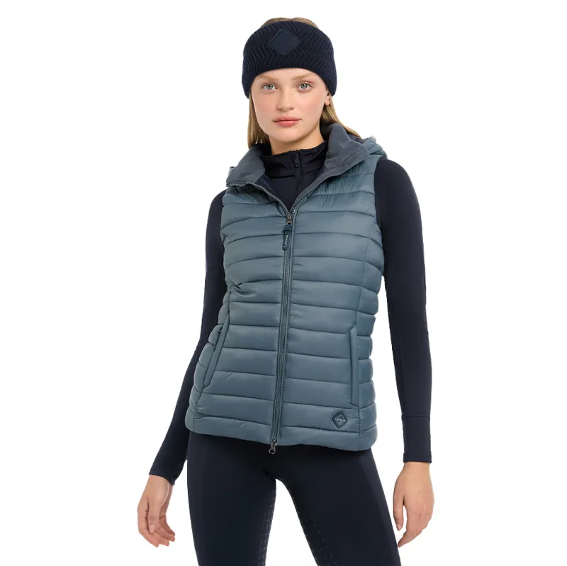 LeMieux Tilly Ladies Hooded Puffer Gilet - Petrol-6