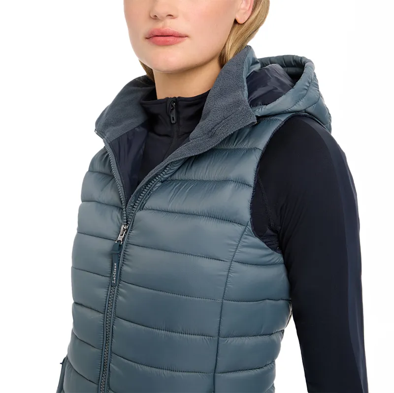 LeMieux Tilly Ladies Hooded Puffer Gilet - Petrol-9