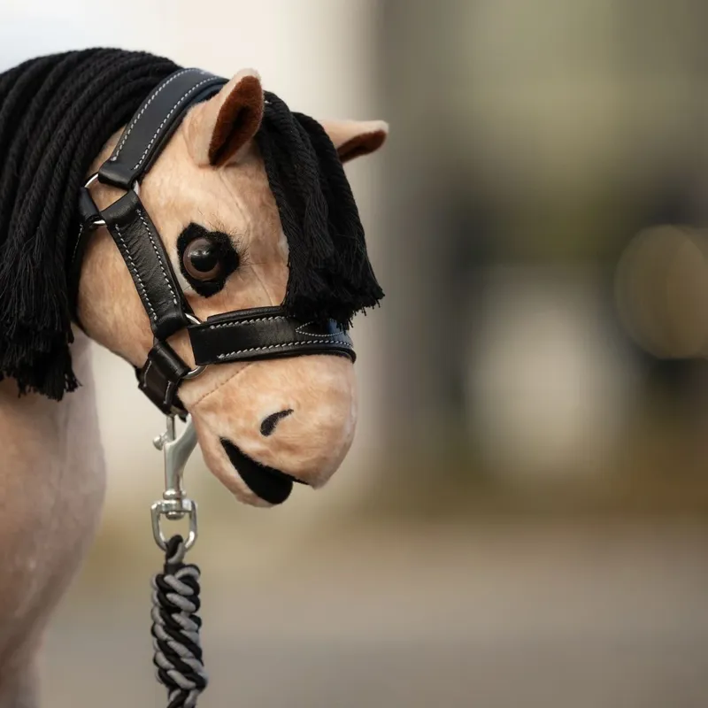 LeMieux Mini Toy Pony Leather Headcollar and Lead Rope - Black-1