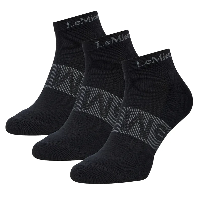 LeMieux Trainer Socks 3 Pack - Black