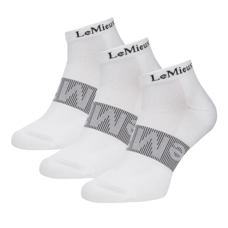 LeMieux Trainer Socks 3 Pack - White