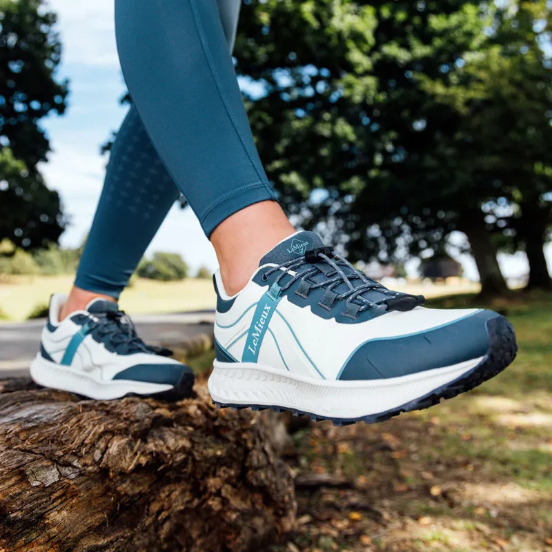 LeMieux Trax Sport Waterproof Trainers - Petrol/Ecru-1