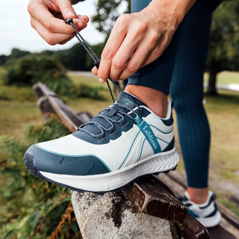 LeMieux Trax Sport Waterproof Trainers - Petrol/Ecru-5