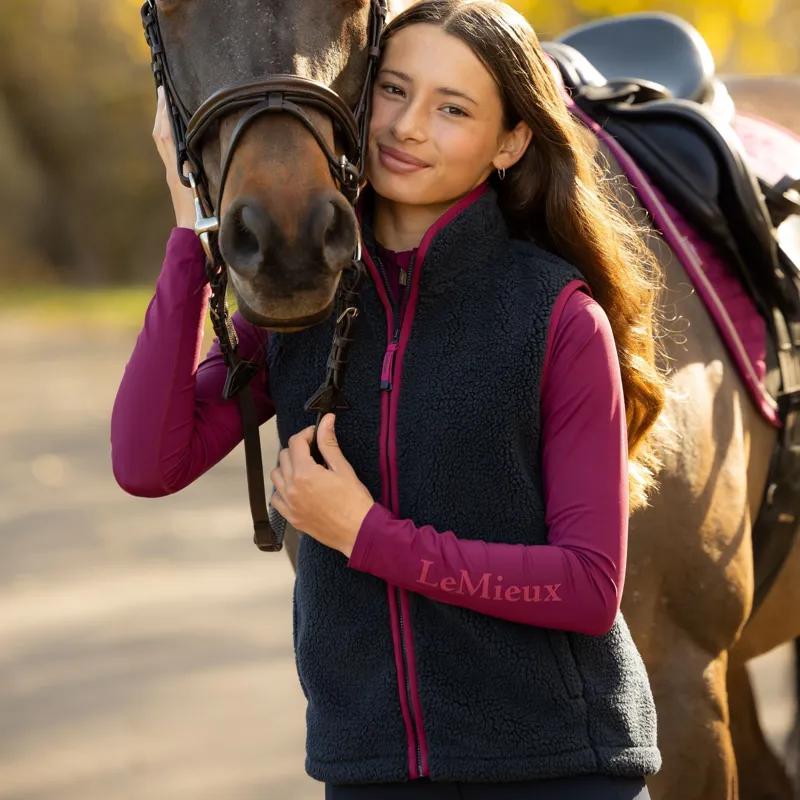 LeMieux Young Rider Trinity Teddy Gilet - Navy Pre-Order-3