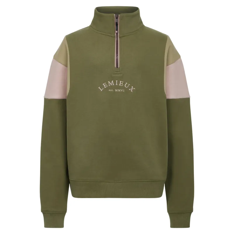 LeMieux Young Rider Viola 1/4 Zip Sweatshirt - Willow Green-1