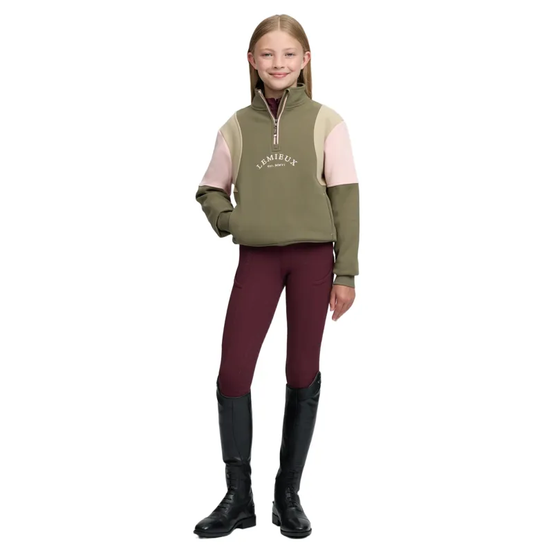 LeMieux Young Rider Viola 1/4 Zip Sweatshirt - Willow Green-6