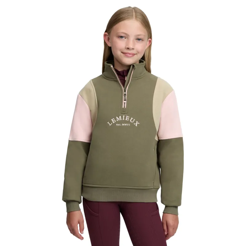 LeMieux Young Rider Viola 1/4 Zip Sweatshirt - Willow Green
