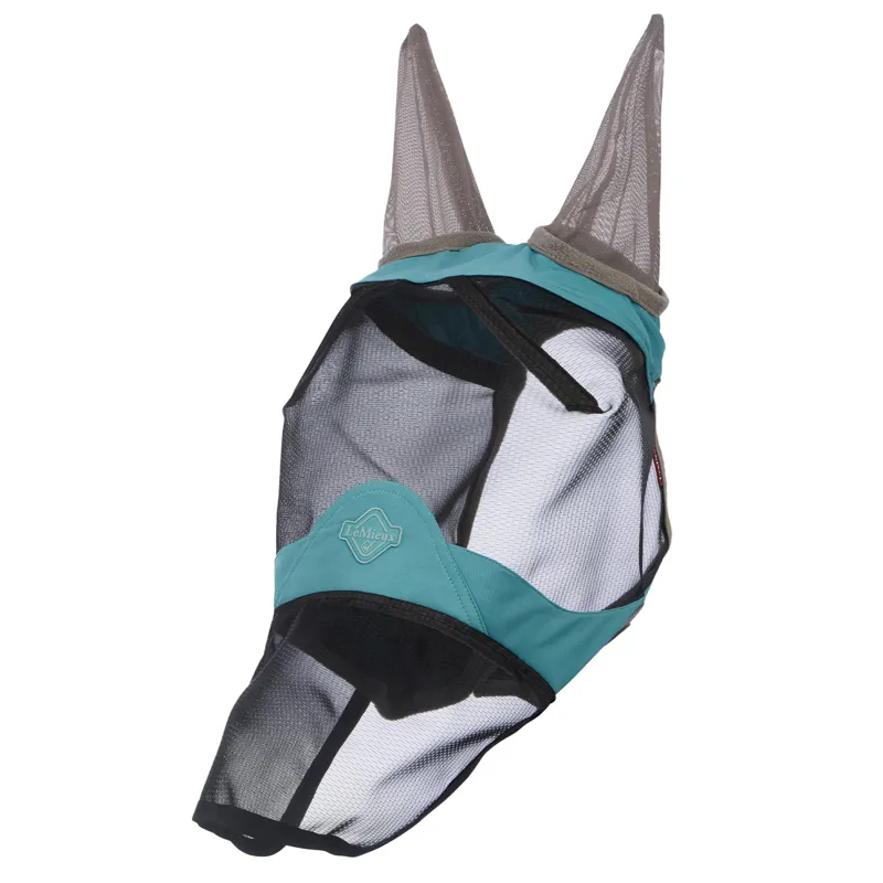 LeMieux Visor-Tek Full Fly Mask with Ears and Nose - Lagoon-1