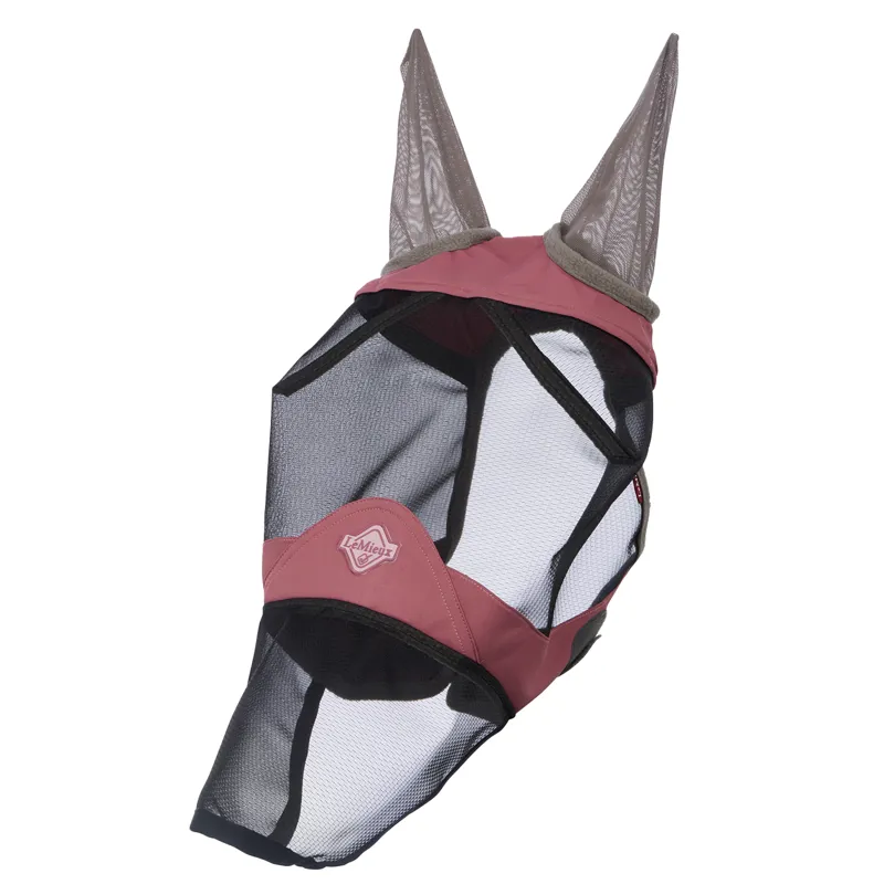 LeMieux Visor-Tek Full Fly Mask with Ears and Nose - Peony-1