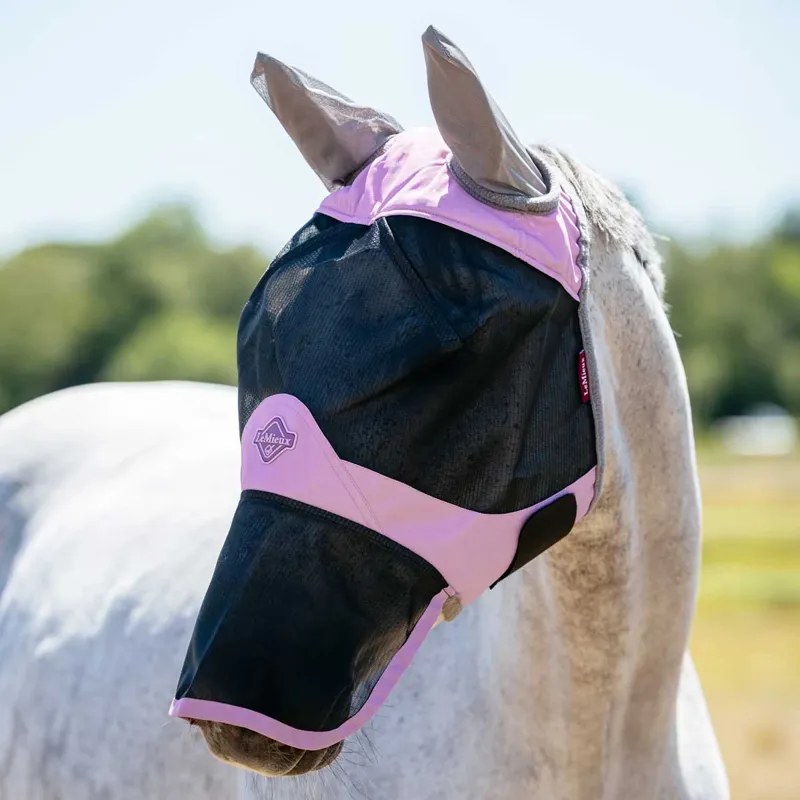 LeMieux Visor-Tek Full Fly Mask with Ears and Nose - Fondant
