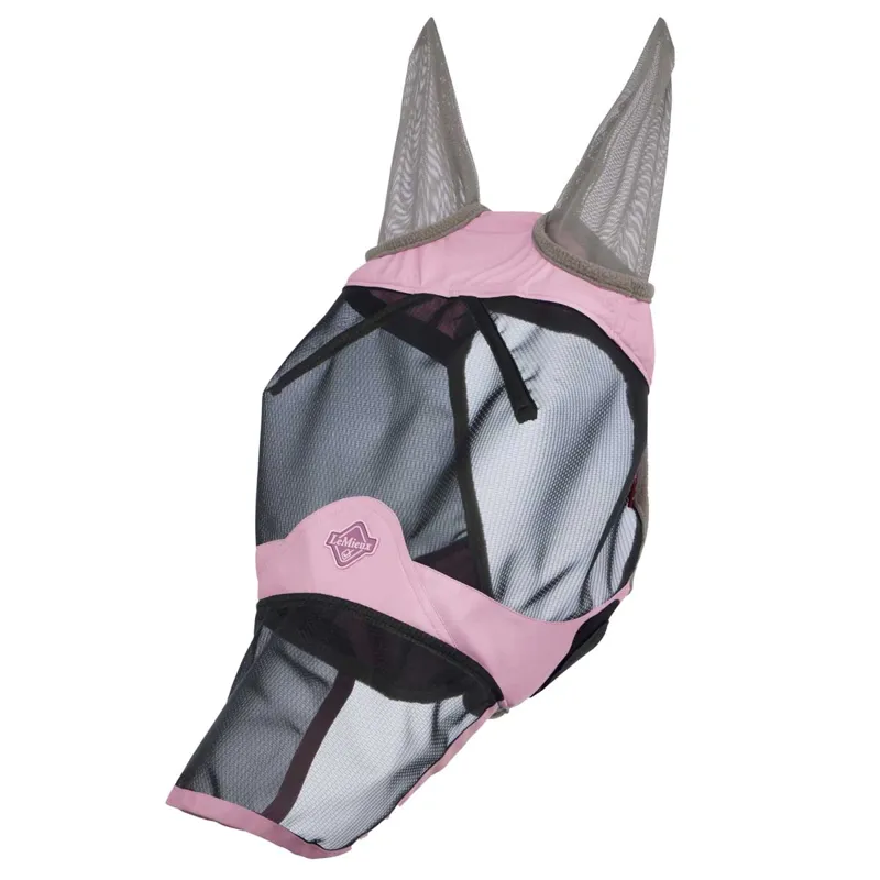 LeMieux Visor-Tek Full Fly Mask with Ears and Nose - Fondant-1