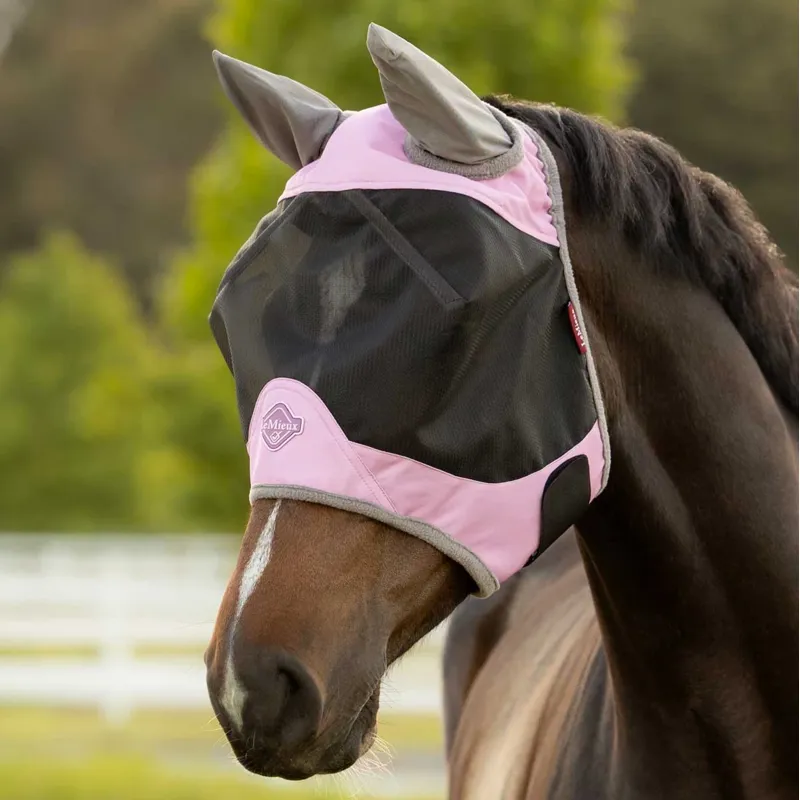 LeMieux Visor-Tek Half Fly Mask with Ears - Fondant