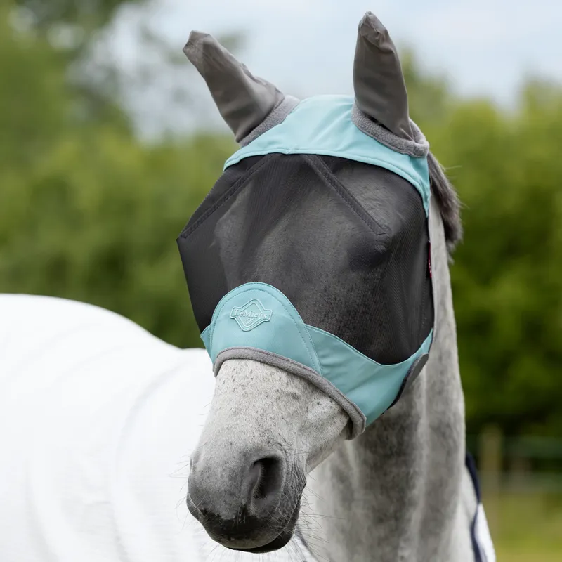 LeMieux Visor-Tek Half Fly Mask with Ears - Lagoon