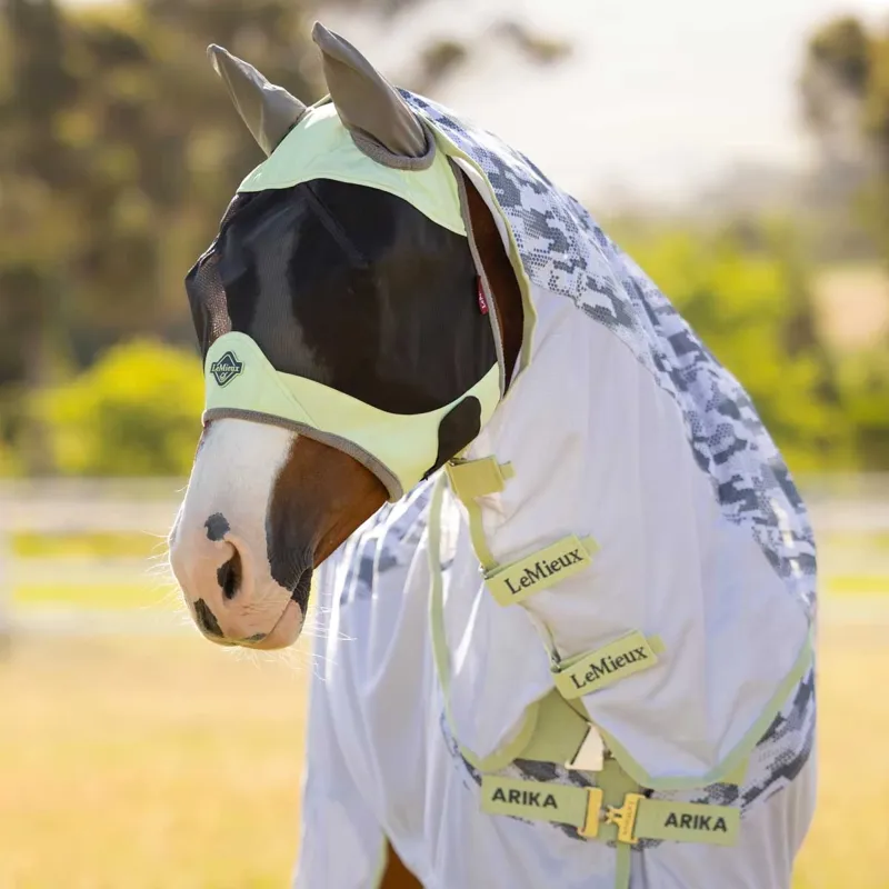 LeMieux Visor-Tek Half Fly Mask with Ears - Macaron-1