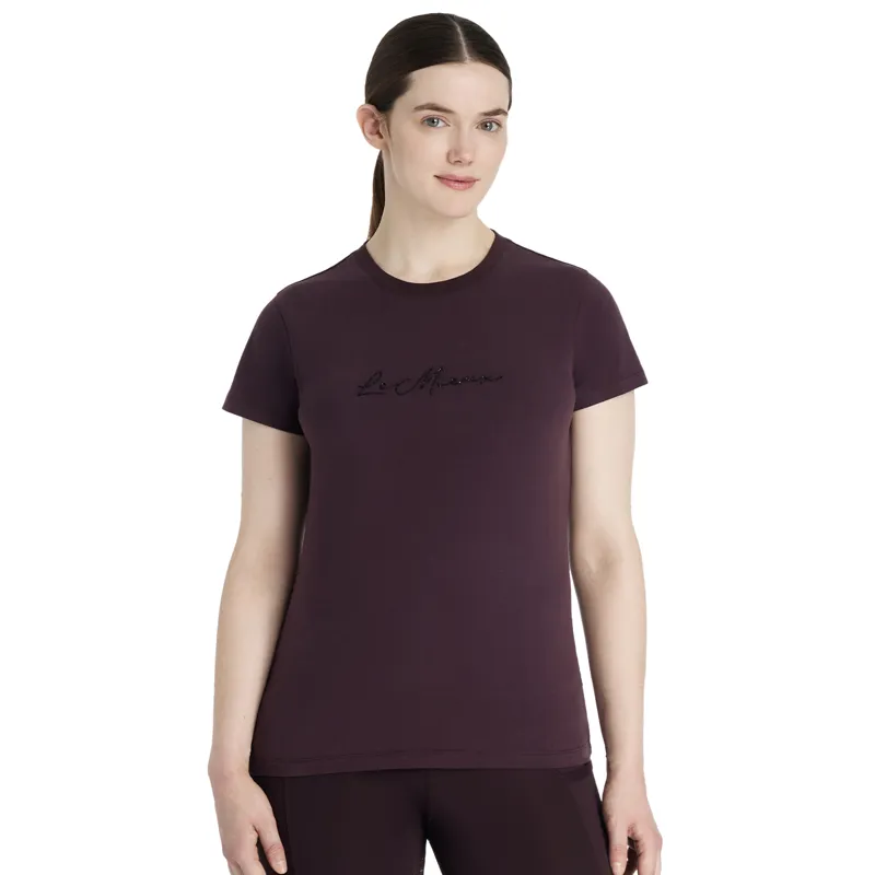 LeMieux Classique Sparkle Womens T-Shirt - Damson-1