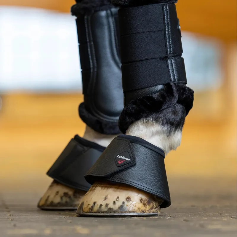 LeMieux WrapAround Leather Over-Reach Boots - Black-1