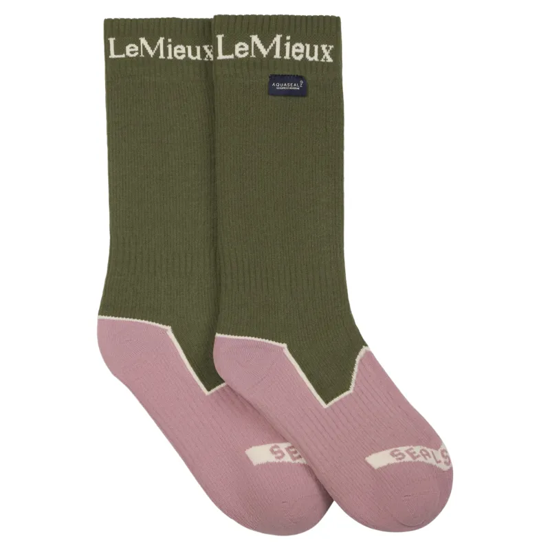 LeMieux x Sealskinz Anti-Blister Waterproof Riding Socks - Olive-2