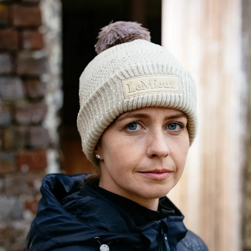 LeMieux x Sealskinz Waterproof Beanie Hat - Stone-1