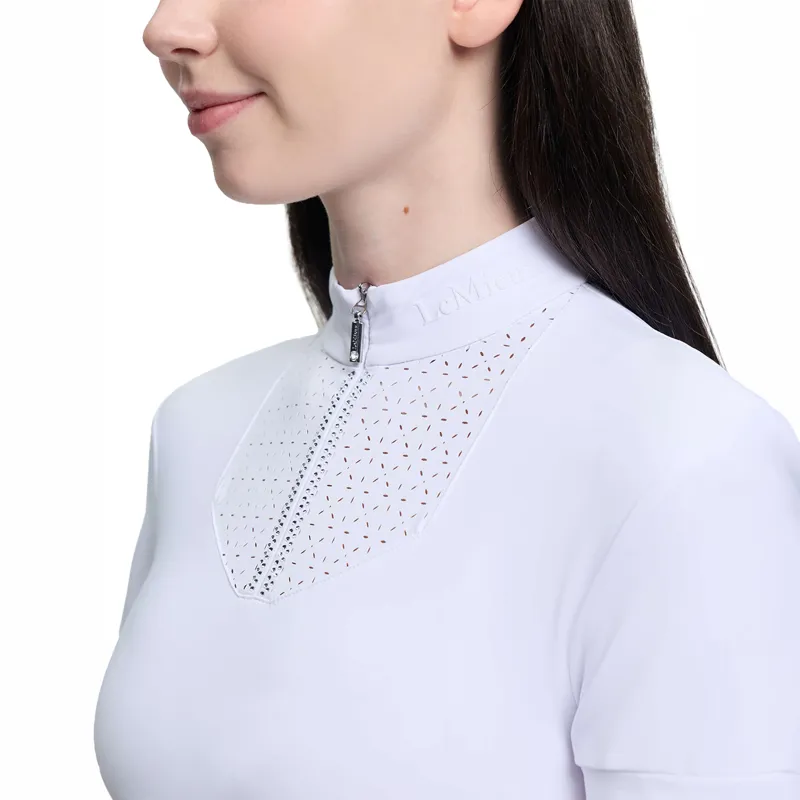 LeMieux Brilliance Livvy Short Sleeve Show Shirt - White-3