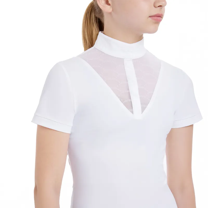 LeMieux Eva Young Rider Short Sleeve Show Shirt - White-4