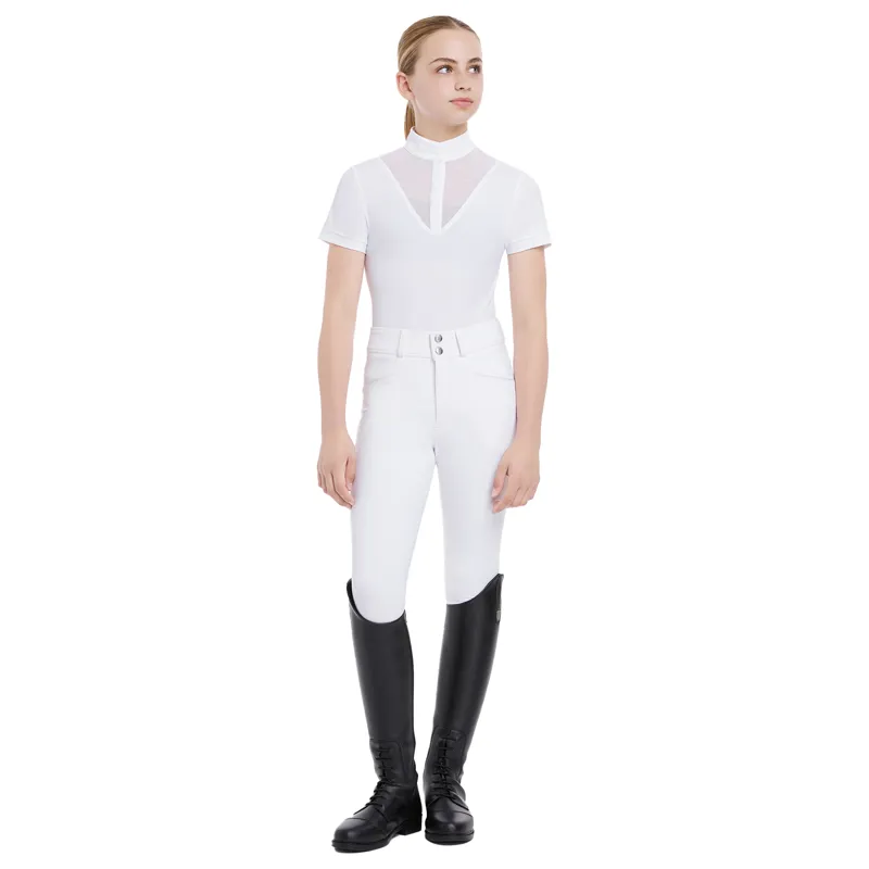 LeMieux Eva Young Rider Short Sleeve Show Shirt - White-3