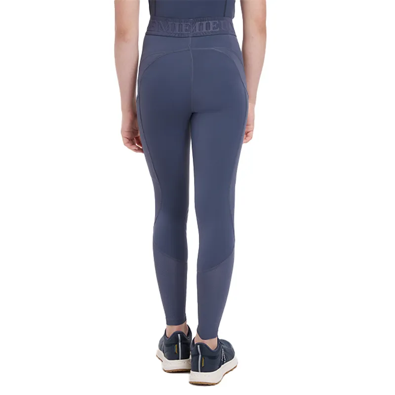 LeMieux Young Rider Lizzie Mesh Knee Grip Junior Riding Tights - Dusk Blue-2