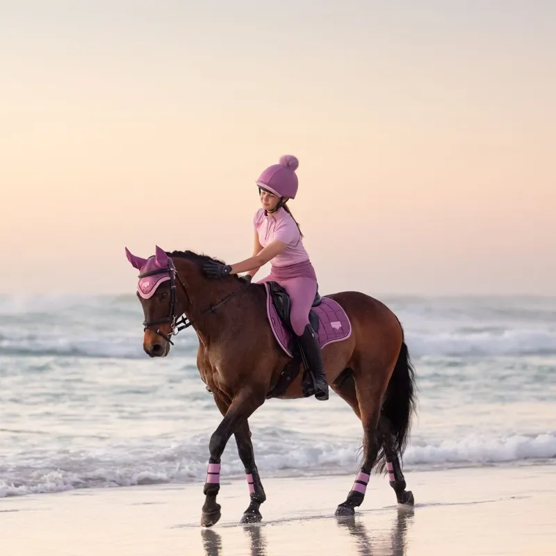 LeMieux Young Rider Mia Mesh Junior Short Sleeve Base Layer - Fondant-5