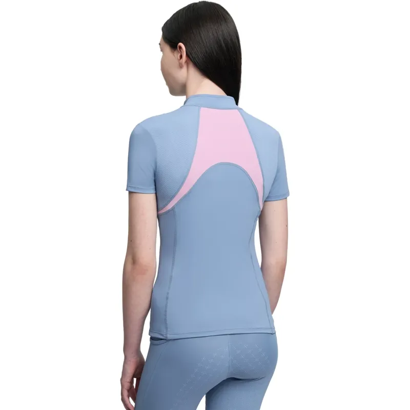 LeMieux Young Rider Mia Mesh Junior Short Sleeve Base Layer - Powder Blue-1