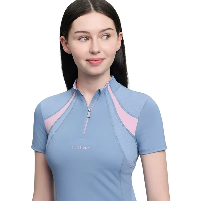 LeMieux Young Rider Mia Mesh Junior Short Sleeve Base Layer - Powder Blue-4