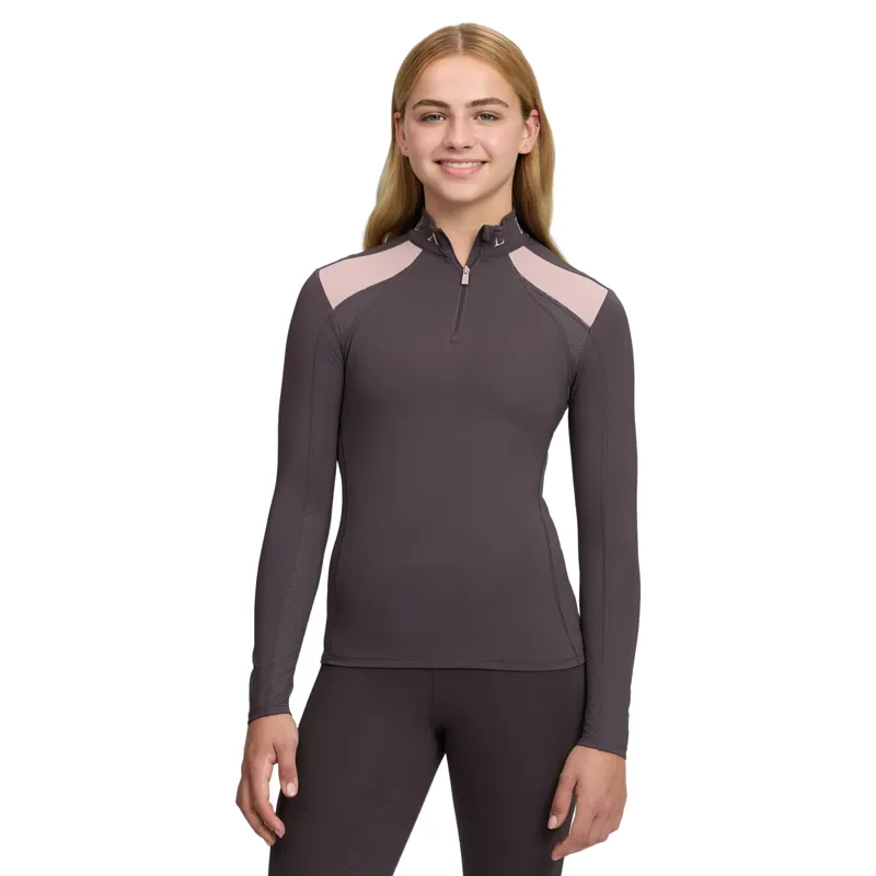 LeMieux Young Rider Mia Mesh Long Sleeve Base Layer - Cocoa