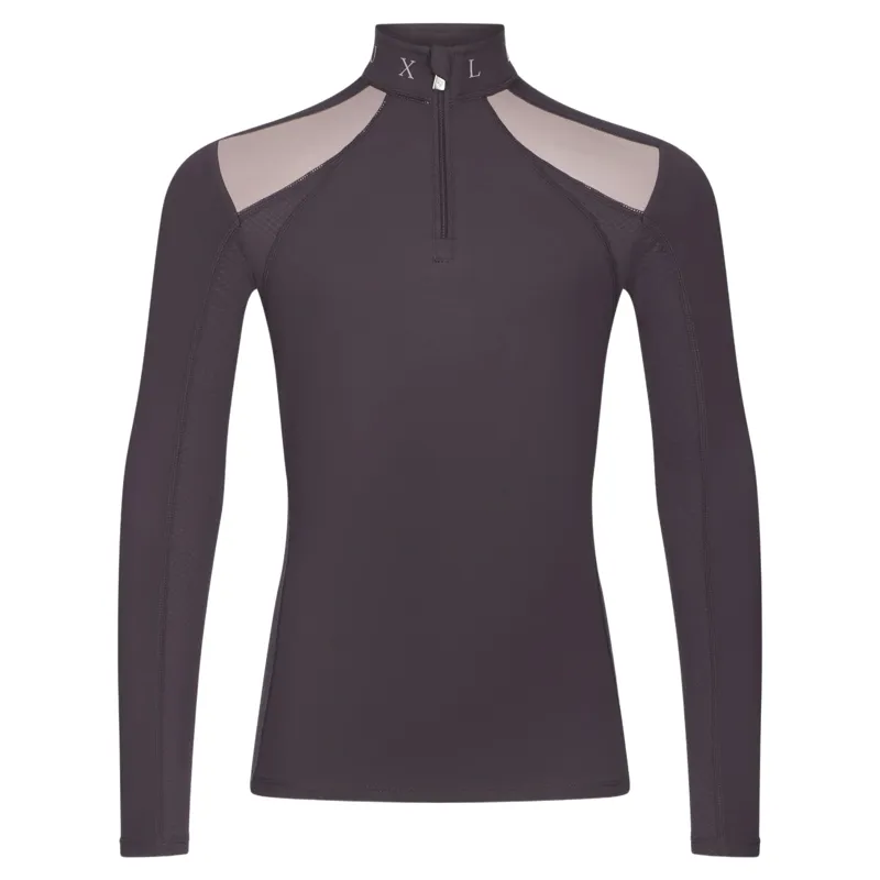 LeMieux Young Rider Mia Mesh Long Sleeve Base Layer - Cocoa-2