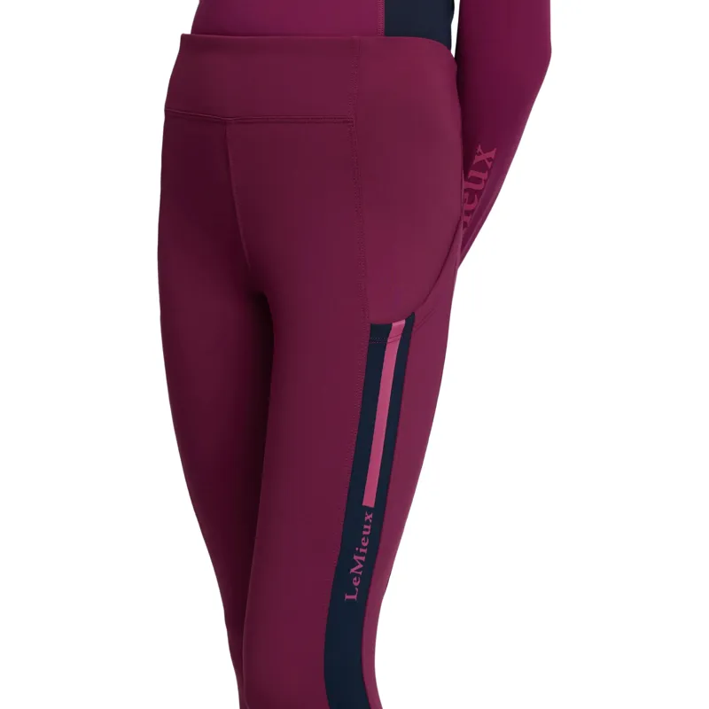 LeMieux Young Rider Orla Full Grip Riding Tights - Blackberry-5