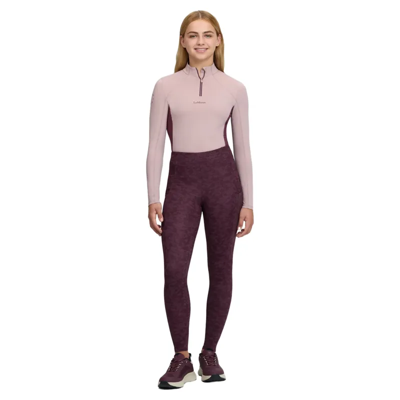 LeMieux Young Rider Orla Full Grip Riding Tights - Port/Bramble-5