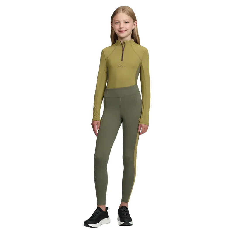 LeMieux Young Rider Orla Full Grip Riding Tights - Willow Green-5