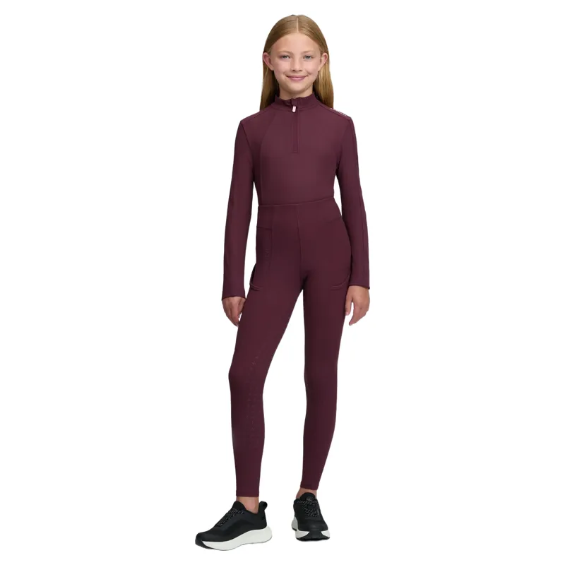 LeMieux Young Rider Orla Ribbed Full Grip Riding Tights - Bramble-5