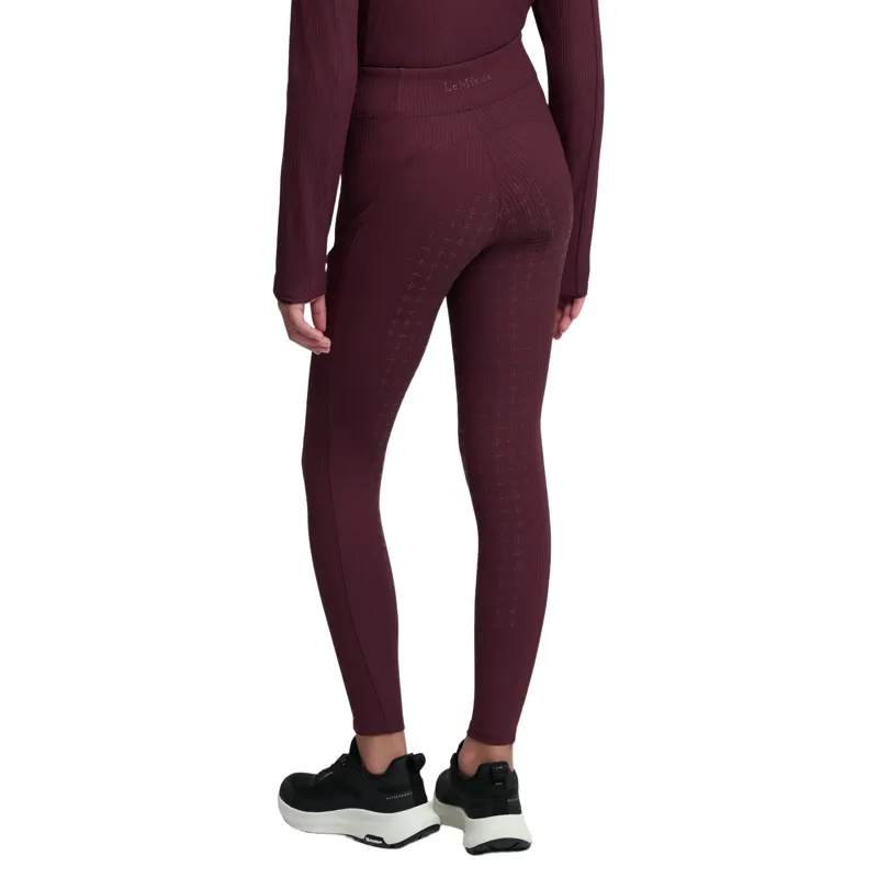 LeMieux Young Rider Orla Ribbed Full Grip Riding Tights - Bramble-2
