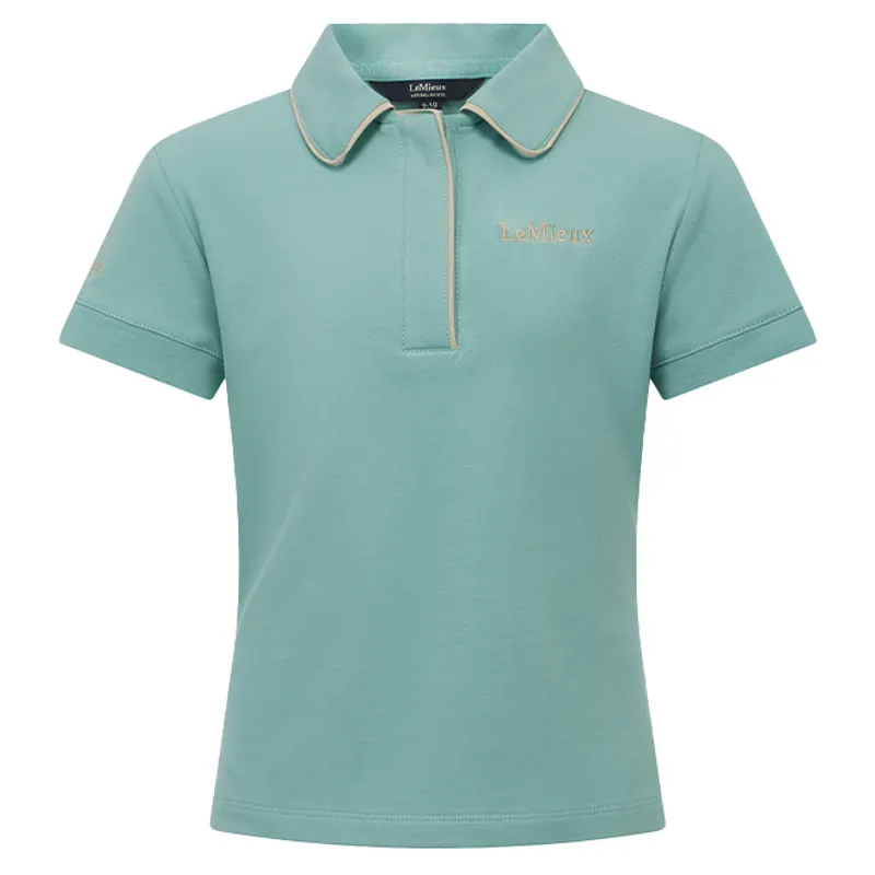 LeMieux Young Rider Junior Polo Shirt - Aqua-1
