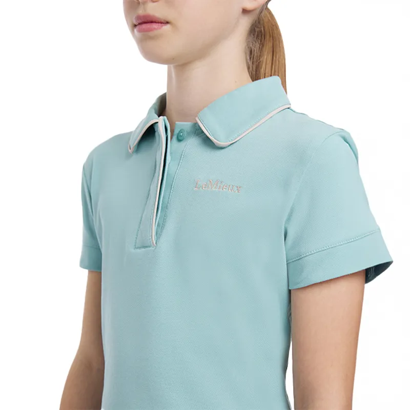 LeMieux Young Rider Junior Polo Shirt - Aqua-2