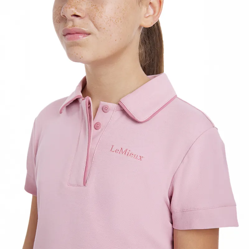 LeMieux Young Rider Junior Polo Shirt - Blossom-4