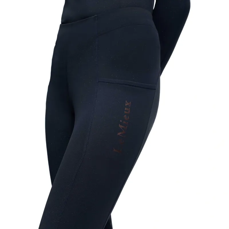 LeMieux Orla Young Rider Sparkle Pull-On Riding Tights - Navy-3