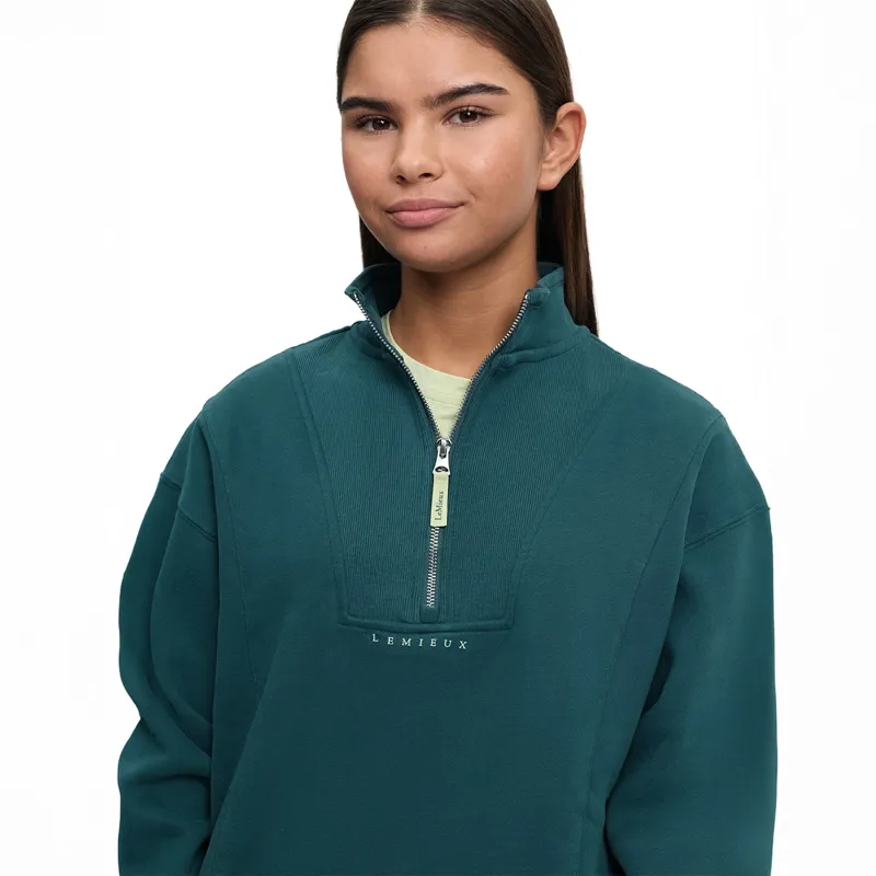 LeMieux Young Rider Vianne 1/4 Zip Sweatshirt - Jungle-3
