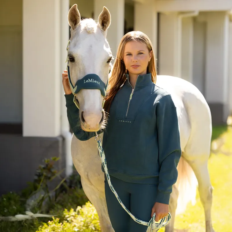 LeMieux Young Rider Vianne 1/4 Zip Sweatshirt - Jungle-5
