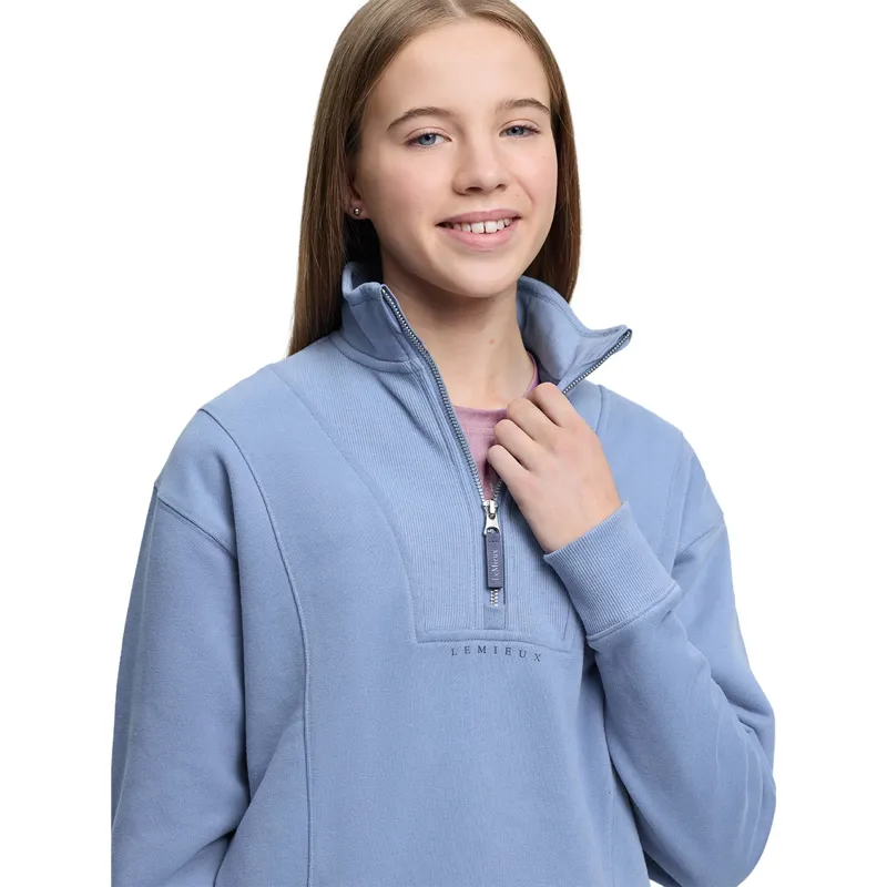 LeMieux Young Rider Vianne 1/4 Zip Sweatshirt - Powder Blue-3