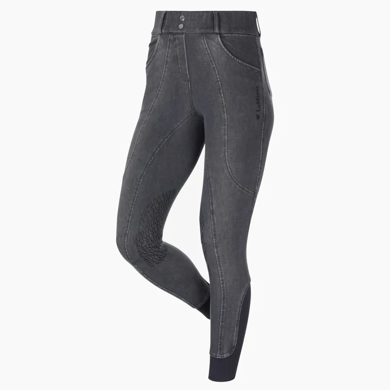 LeMieux Ava Denim Knee Grip Ladies Bregging Riding Tights - Grey