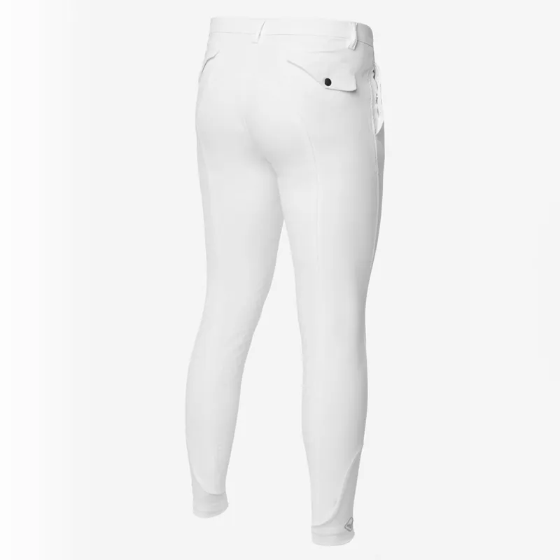 LeMieux Elite Classic Pleated Knee Grip Mens Breeches - White-1